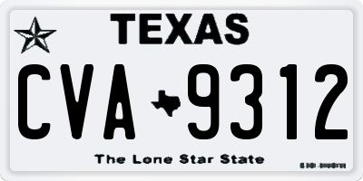 TX license plate CVA9312