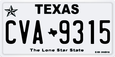TX license plate CVA9315