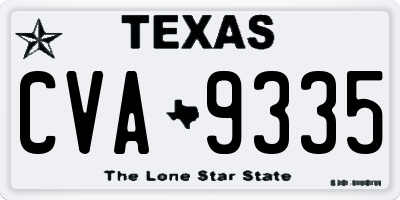 TX license plate CVA9335