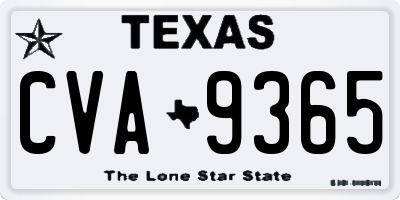 TX license plate CVA9365