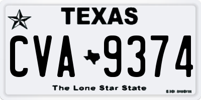 TX license plate CVA9374