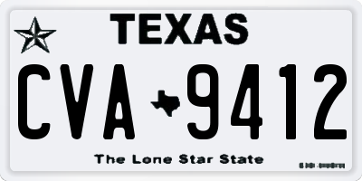 TX license plate CVA9412