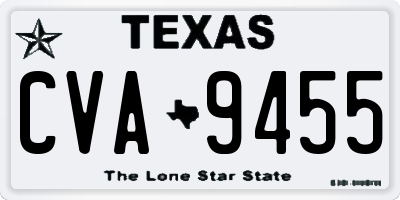 TX license plate CVA9455