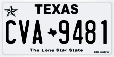 TX license plate CVA9481
