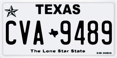 TX license plate CVA9489