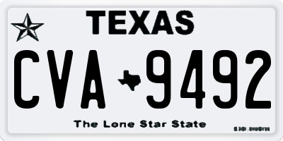 TX license plate CVA9492