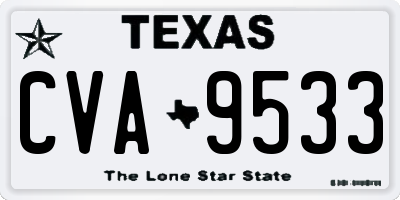 TX license plate CVA9533