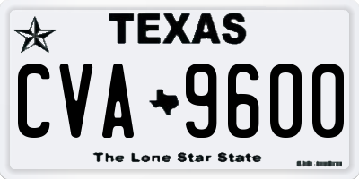 TX license plate CVA9600