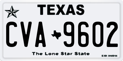 TX license plate CVA9602