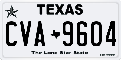 TX license plate CVA9604