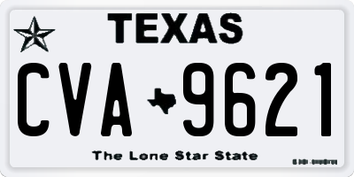 TX license plate CVA9621