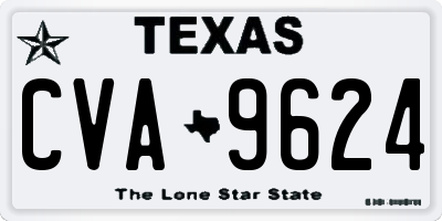 TX license plate CVA9624