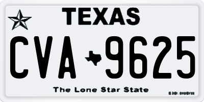 TX license plate CVA9625