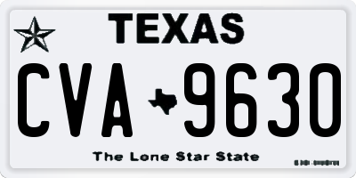 TX license plate CVA9630