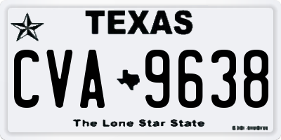 TX license plate CVA9638