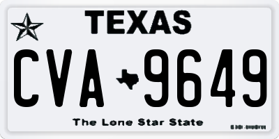 TX license plate CVA9649