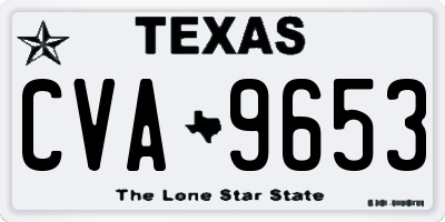 TX license plate CVA9653