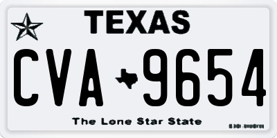 TX license plate CVA9654