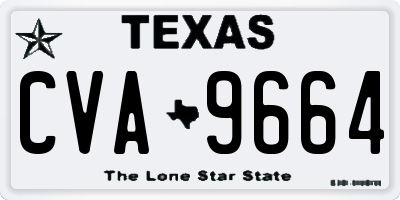 TX license plate CVA9664