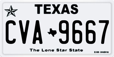 TX license plate CVA9667