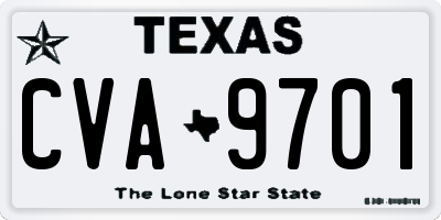 TX license plate CVA9701