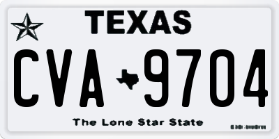 TX license plate CVA9704