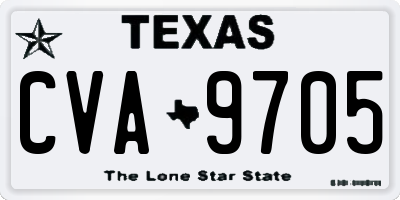 TX license plate CVA9705