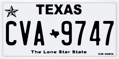TX license plate CVA9747
