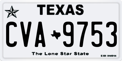 TX license plate CVA9753