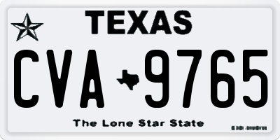 TX license plate CVA9765