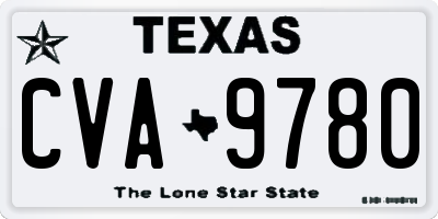 TX license plate CVA9780
