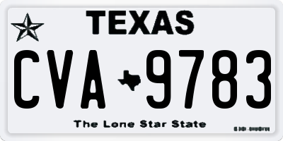 TX license plate CVA9783