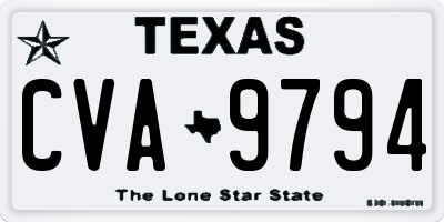 TX license plate CVA9794