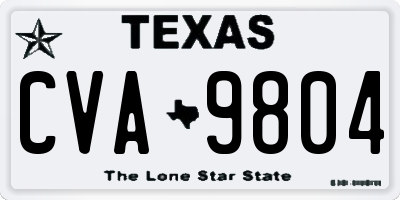 TX license plate CVA9804