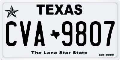 TX license plate CVA9807