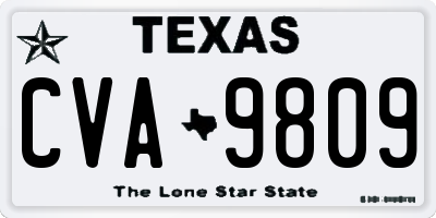 TX license plate CVA9809