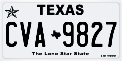 TX license plate CVA9827