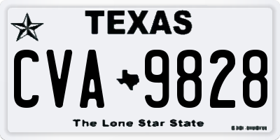 TX license plate CVA9828