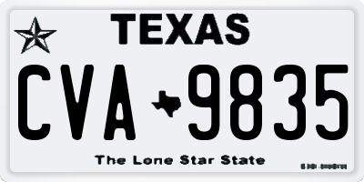 TX license plate CVA9835