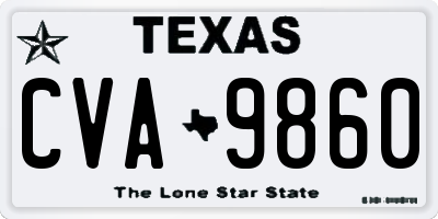 TX license plate CVA9860