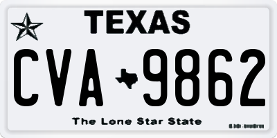 TX license plate CVA9862