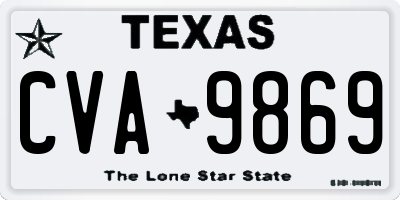 TX license plate CVA9869