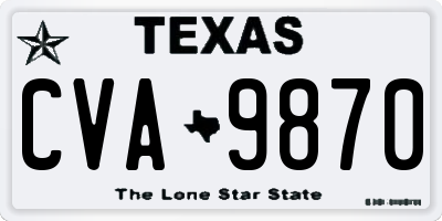 TX license plate CVA9870