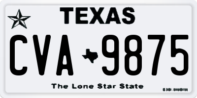 TX license plate CVA9875