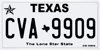 TX license plate CVA9909