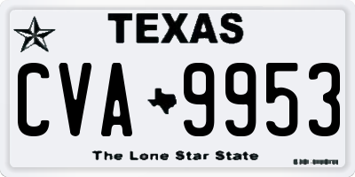 TX license plate CVA9953