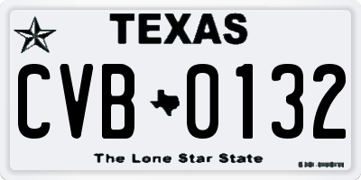 TX license plate CVB0132