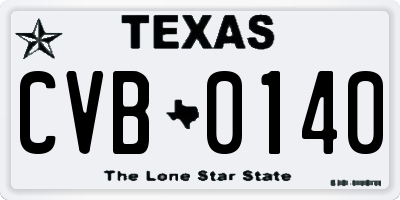 TX license plate CVB0140