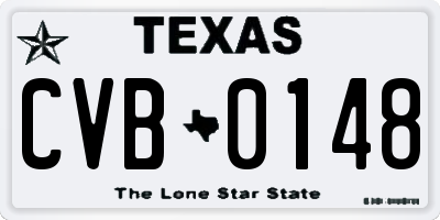 TX license plate CVB0148