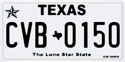 TX license plate CVB0150